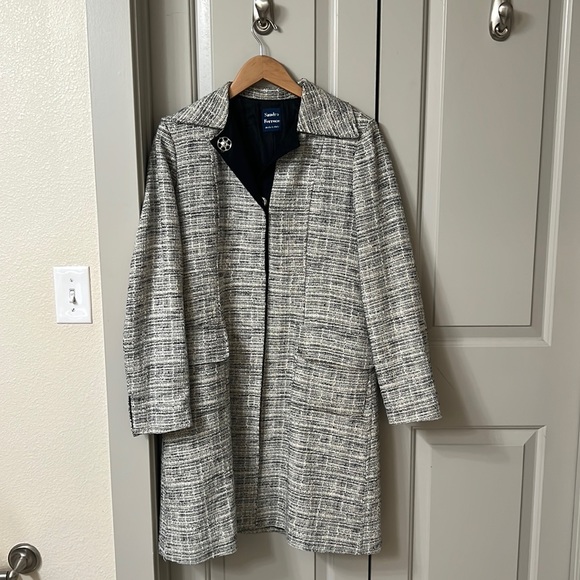 🇮🇹 Sandro Ferrone Tweed Italian Overcoat Size 46 - Picture 1 of 7